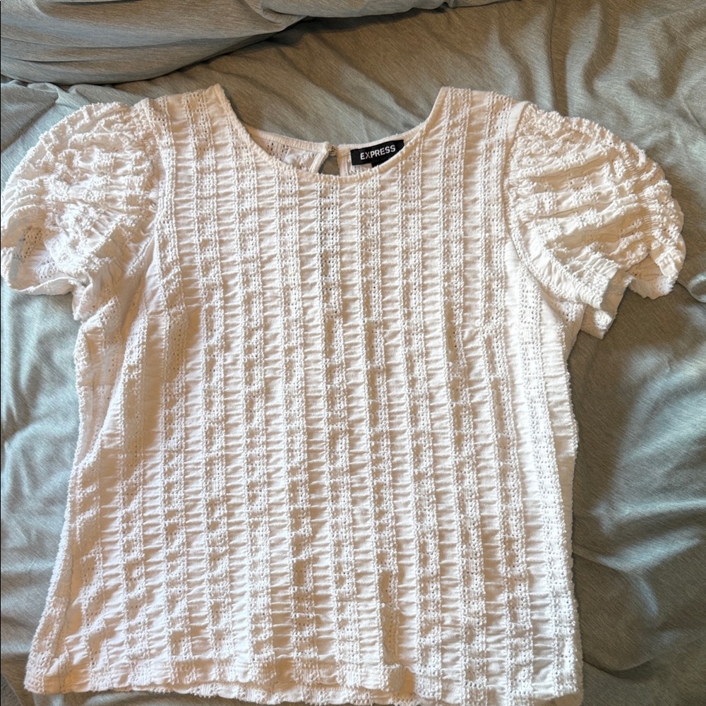 Express Ivory Textured Blouse